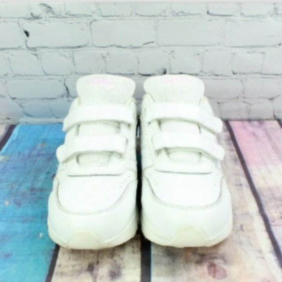 Apex White Leather Double Strap Comfort Walking Sneakers Size 11 W - Picture 5 of 9